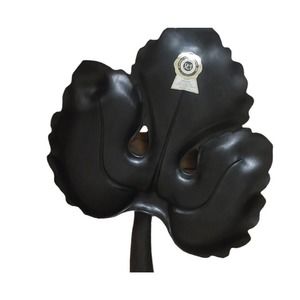 Vintage A Lucky Wish Black Leaf Serving Tray Made In USA